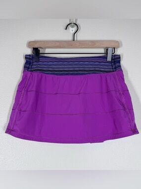 Lululemon Pace Rival Skirt II 4 Way Stretch Ultra Violet Space Dye Size 6